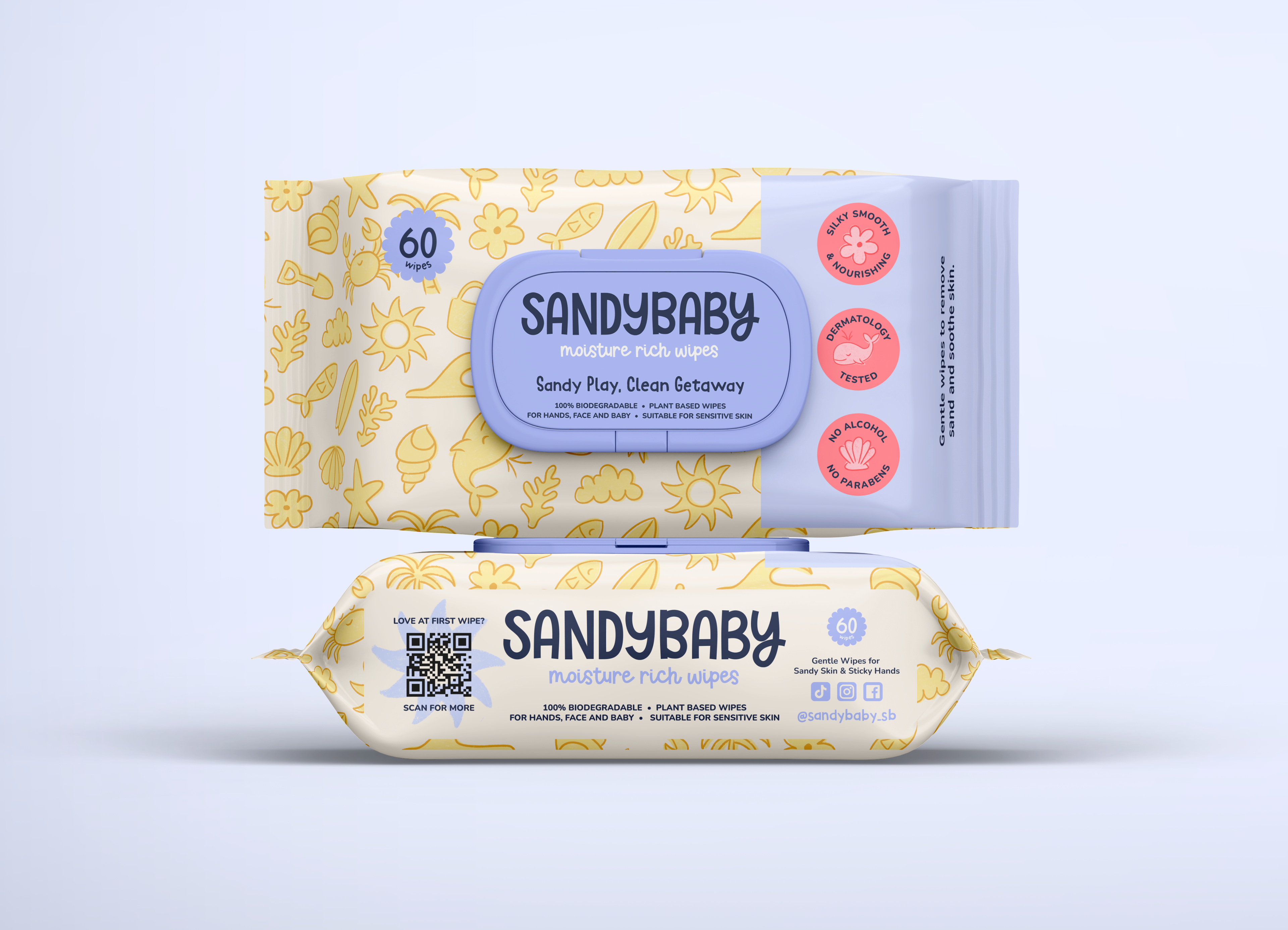 Sandy Baby - Moisture-Rich Wipes - 60pk